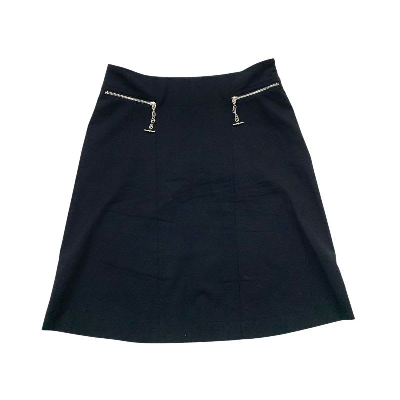 Hermes Bottoms Black Silver Skirt Chaine D'ancre Mini Wool
