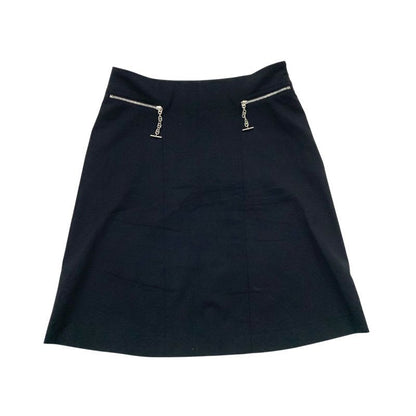 Hermes Bottoms Black Silver Skirt Chaine D'ancre Mini Wool