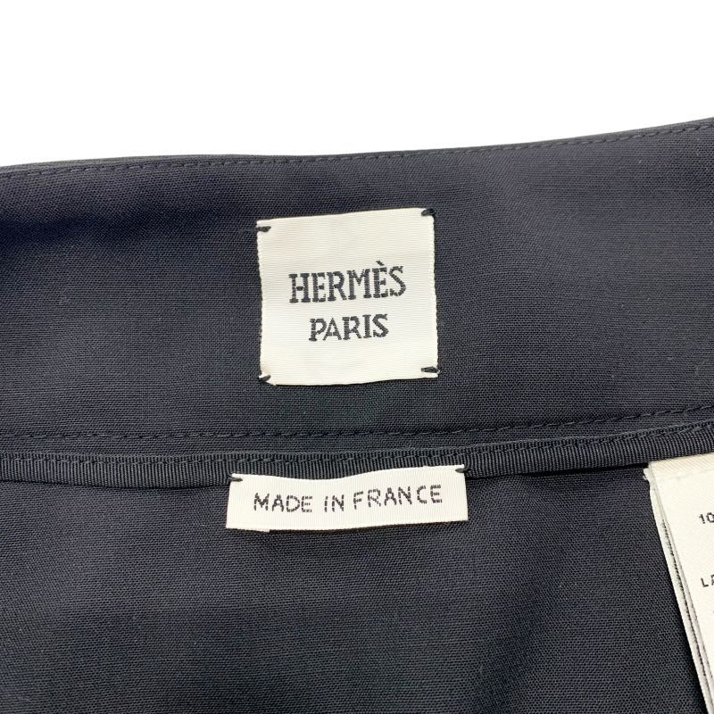 Hermes Bottoms Black Silver Skirt Chaine D'ancre Mini Wool