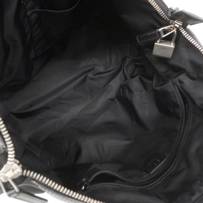 Gucci Tote Bag Sherry Line 619750 Canvas Black Silver Hardware Men Women Unisex