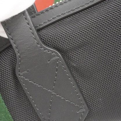 Gucci Tote Bag Sherry Line 619750 Canvas Black Silver Hardware Men Women Unisex