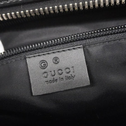 Gucci Tote Bag Sherry Line 619750 Canvas Black Silver Hardware Men Women Unisex