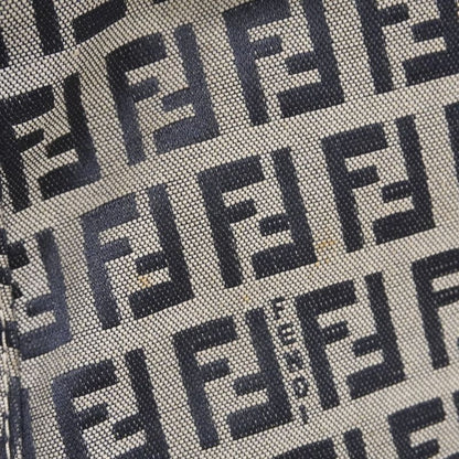 Fendi Handbag Zucchino Mamma Bucket Nylon Canvas Navy Silver Hardware Women