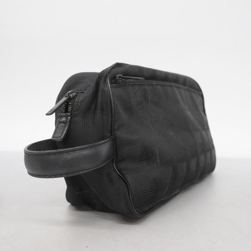 Chanel Pouch New Travel Nylon Black Men Women Unisex