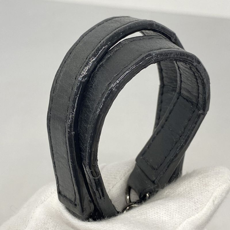 Chanel Shoulder Bag Matelasse Mademoiselle Beauring Bag Leather Black Silver