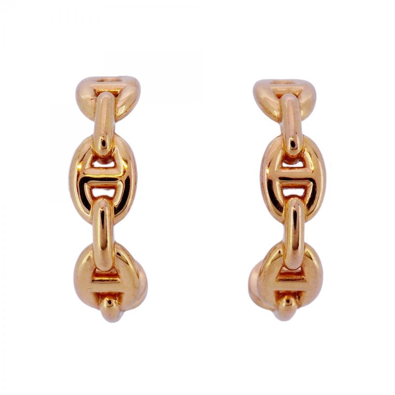 Hermes Earrings Ancienne Chaine D'ancre 18K Pink Gold Pink Gold Ladies
