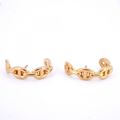 Hermes Earrings Ancienne Chaine D'ancre 18K Pink Gold Pink Gold Ladies
