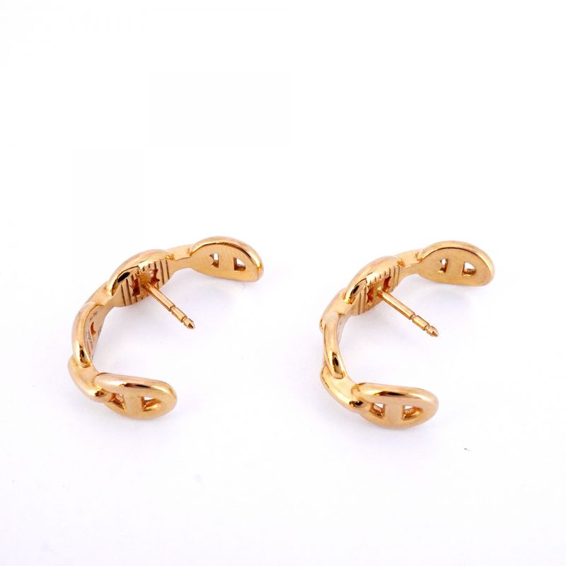 Hermes Earrings Ancienne Chaine D'ancre 18K Pink Gold Pink Gold Ladies