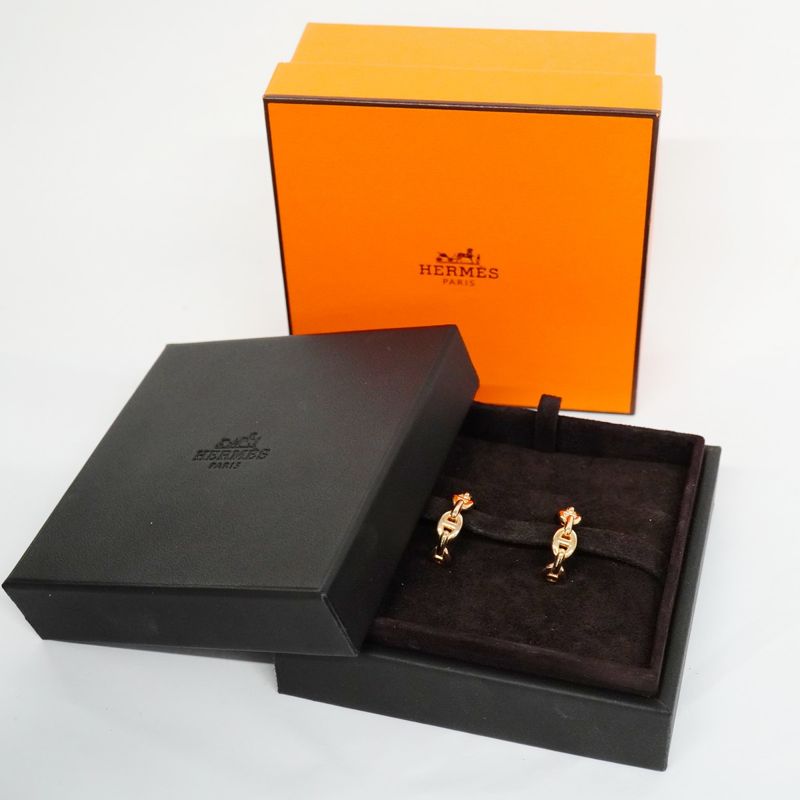 Hermes Earrings Ancienne Chaine D'ancre 18K Pink Gold Pink Gold Ladies