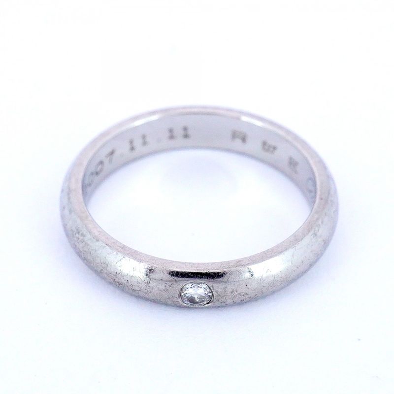Cartier Ring Classic Winding 1PD Pt950 Platinum Diamond #51 Ladies