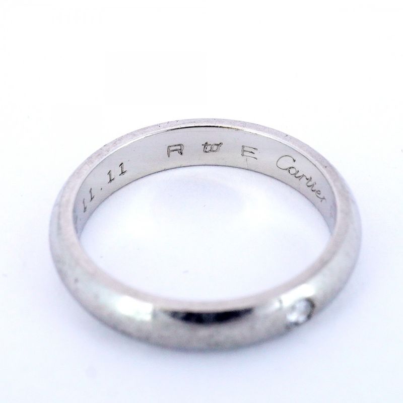 Cartier Ring Classic Winding 1PD Pt950 Platinum Diamond #51 Ladies