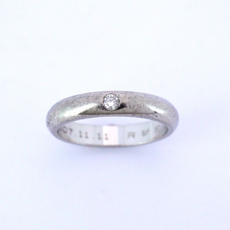 Cartier Ring Classic Winding 1PD Pt950 Platinum Diamond #51 Ladies