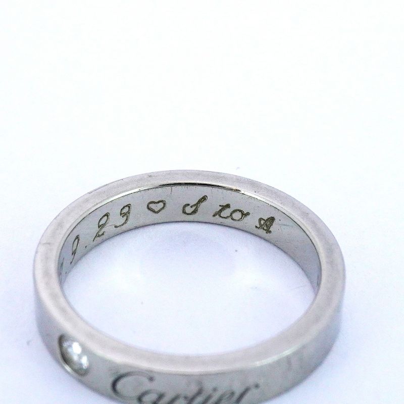 Cartier Ring C Deux 1PD Pt950 Platinum Diamond #45 Ladies