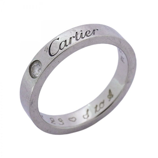 Cartier Ring C Deux 1PD Pt950 Platinum Diamond #45 Ladies