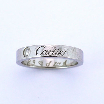 Cartier Ring C Deux 1PD Pt950 Platinum Diamond #45 Ladies