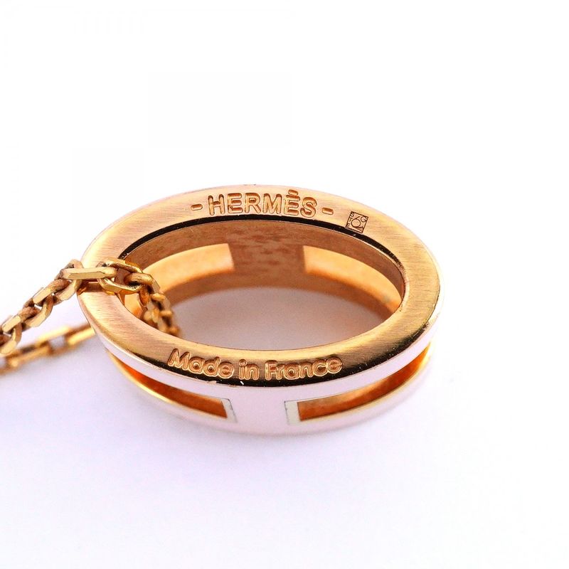 Hermes Necklace Mini Pop Ash GP Plated Gold Pin Cles Deuce