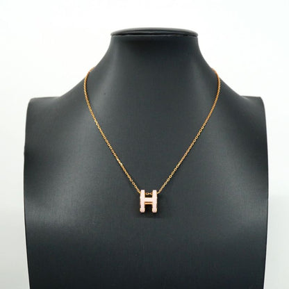 Hermes Necklace Mini Pop Ash GP Plated Gold Pin Cles Deuce
