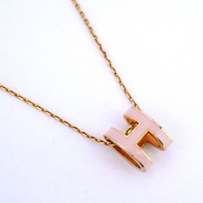 Hermes Necklace Mini Pop Ash GP Plated Gold Pin Cles Deuce