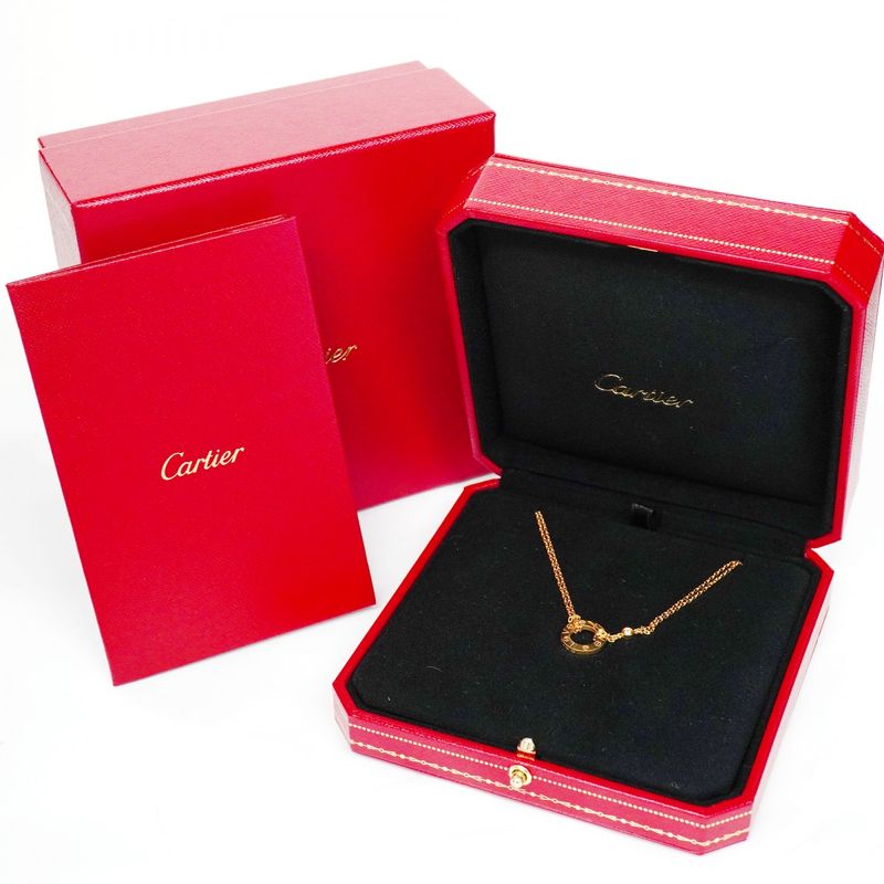 Cartier Necklace Love Circle 2PD 18K Pink Gold Pink Gold With Diamonds Ladies