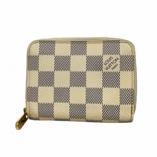 Louis Vuitton Coin Case Damier Azure Zippy Coin Purse N63069 White Ladies