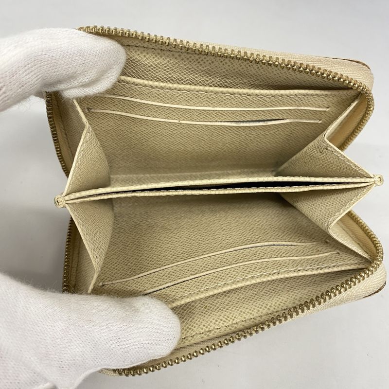 Louis Vuitton Coin Case Damier Azure Zippy Coin Purse N63069 White Ladies