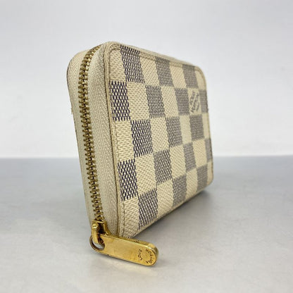 Louis Vuitton Coin Case Damier Azure Zippy Coin Purse N63069 White Ladies
