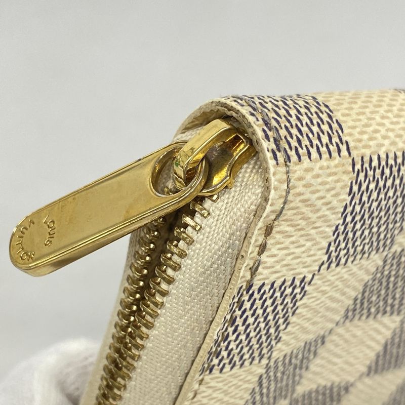 Louis Vuitton Coin Case Damier Azure Zippy Coin Purse N63069 White Ladies