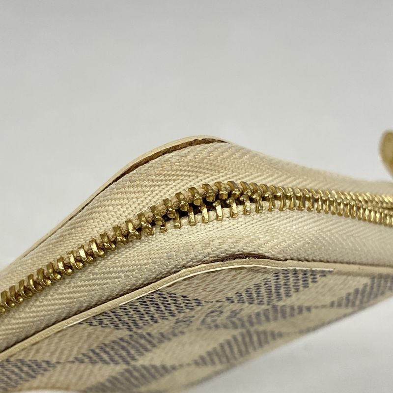 Louis Vuitton Coin Case Damier Azure Zippy Coin Purse N63069 White Ladies