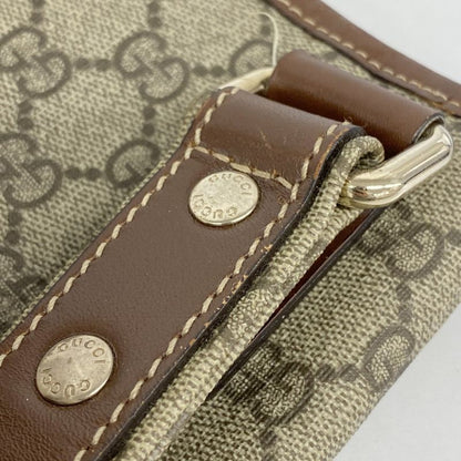 Gucci Shoulder Bag GG Supreme Sherry Line 246413 PVC Brown Chien Pan Gold