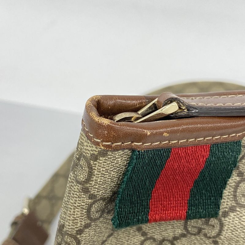 Gucci Shoulder Bag GG Supreme Sherry Line 246413 PVC Brown Chien Pan Gold