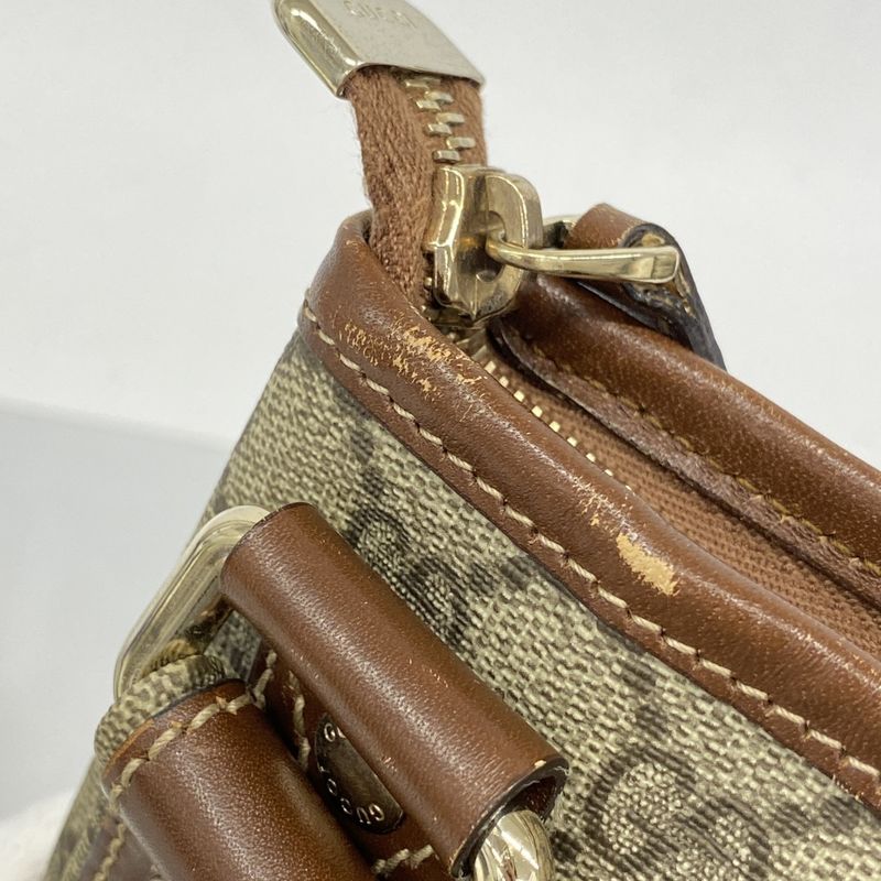 Gucci Shoulder Bag GG Supreme Sherry Line 246413 PVC Brown Chien Pan Gold