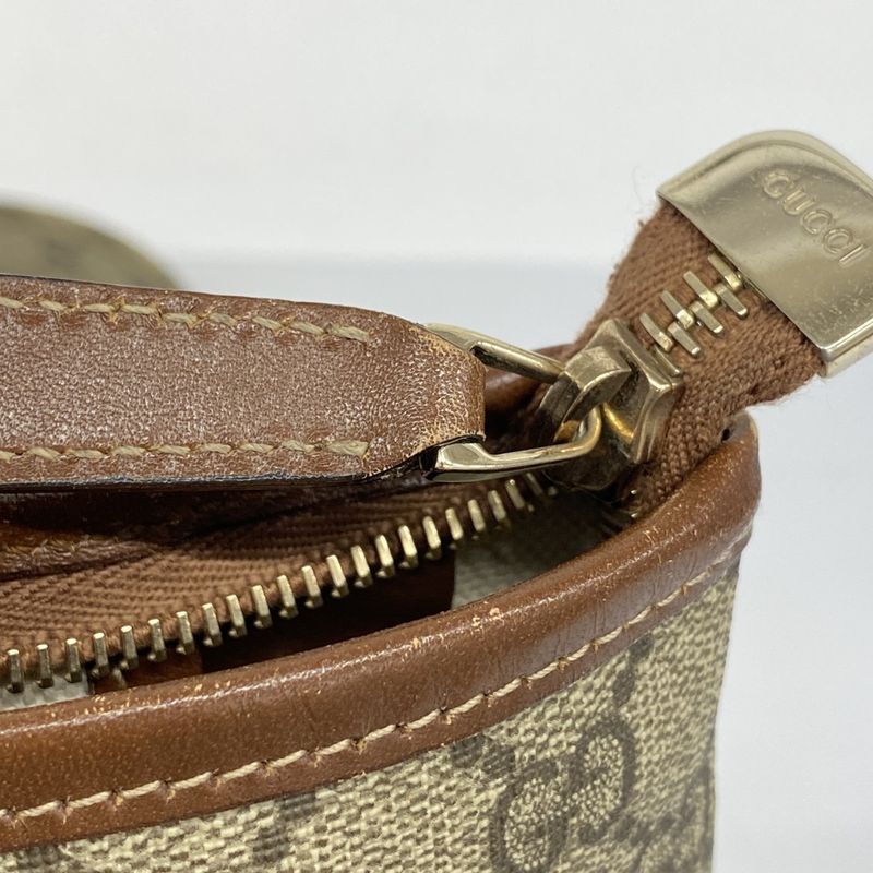 Gucci Shoulder Bag GG Supreme Sherry Line 246413 PVC Brown Chien Pan Gold