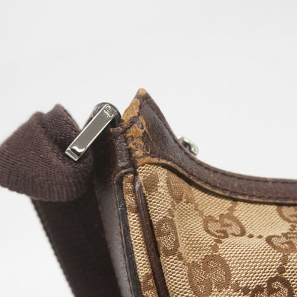 Gucci Shoulder Bag GG Canvas 131211 Canvas Beige Silver Hardware Women