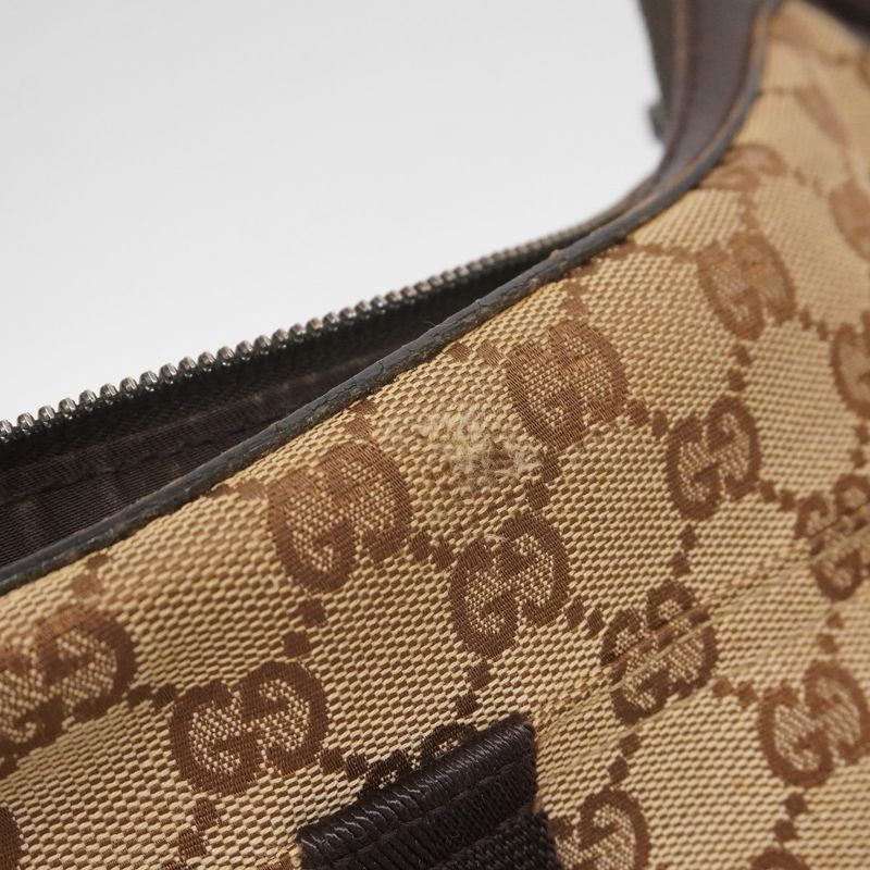 Gucci Shoulder Bag GG Canvas 131211 Canvas Beige Silver Hardware Women