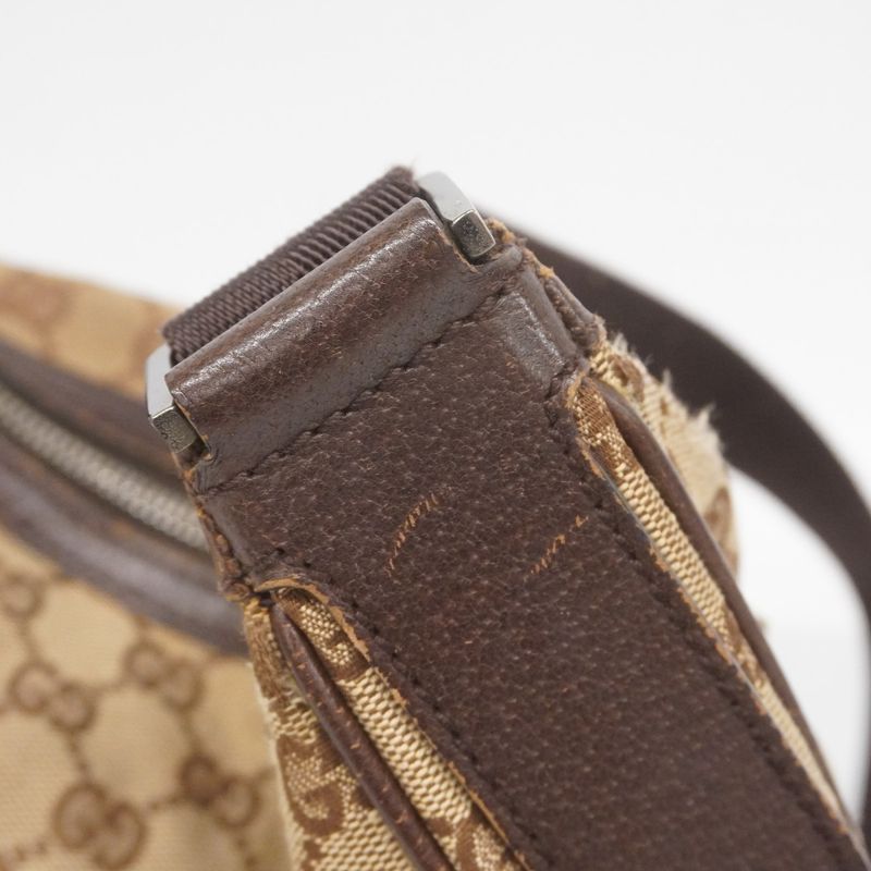 Gucci Shoulder Bag GG Canvas 131211 Canvas Beige Silver Hardware Women