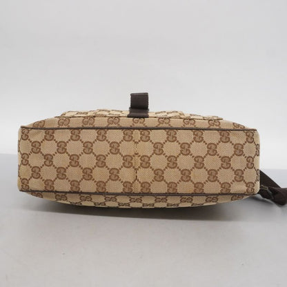 Gucci Shoulder Bag GG Canvas 131211 Canvas Beige Silver Hardware Women