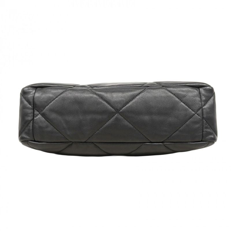 Chanel Handbag Chanel 19 Lambskin Black Gold Silver Hardware 2way Bag Ladies