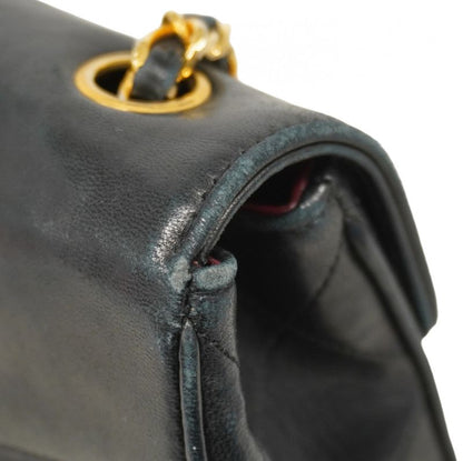 Chanel Shoulder Bag Matelasse Lambskin Black Gold Hardware Women