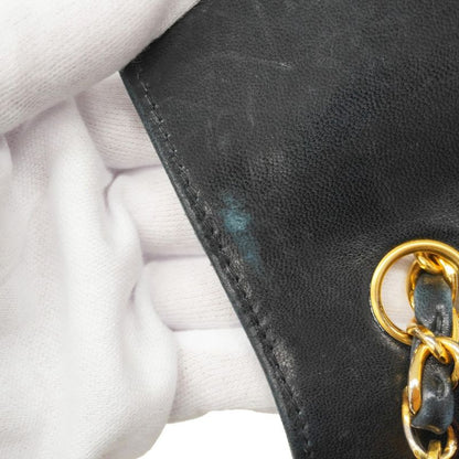 Chanel Shoulder Bag Matelasse Lambskin Black Gold Hardware Women