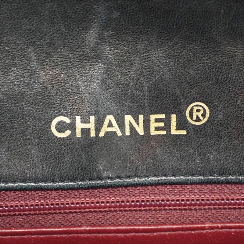 Chanel Shoulder Bag Matelasse Lambskin Black Gold Hardware Women