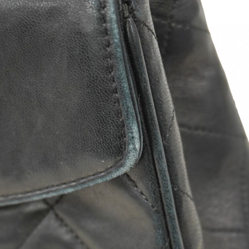 Chanel Shoulder Bag Matelasse Lambskin Black Gold Hardware Women