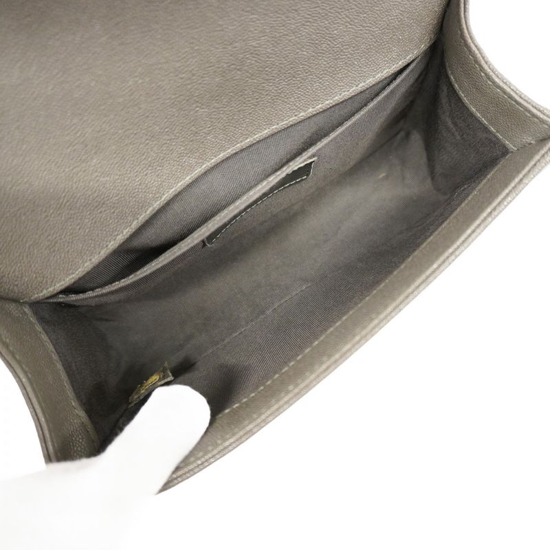 Chanel Shoulder Bag Boy Chanel Caviar Skin Gray Silver Hardware Women