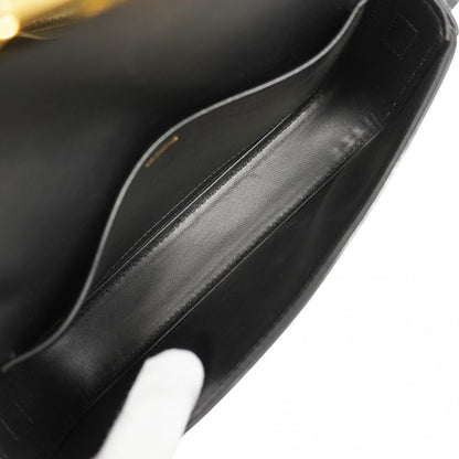 Celine Shoulder Bag Triomphe Leather Black Gold Hardware Women