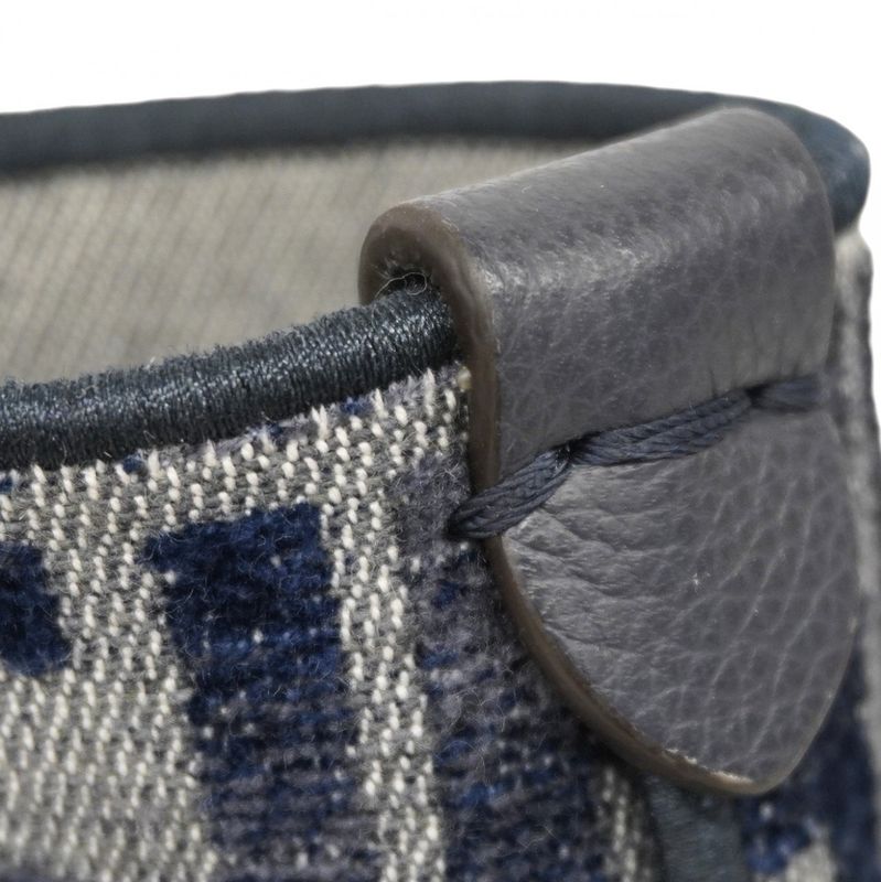 Fendi Tote Bag Jacquard Velvet Navy Gold Hardware Women