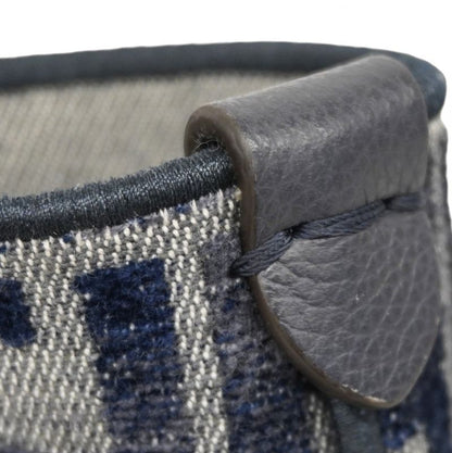 Fendi Tote Bag Jacquard Velvet Navy Gold Hardware Women