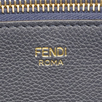 Fendi Tote Bag Jacquard Velvet Navy Gold Hardware Women
