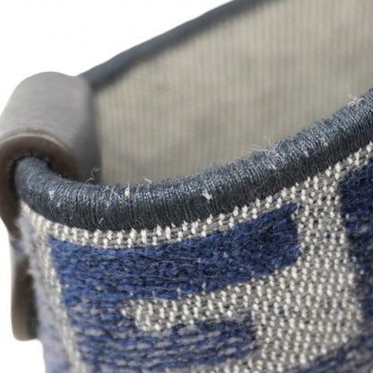 Fendi Tote Bag Jacquard Velvet Navy Gold Hardware Women