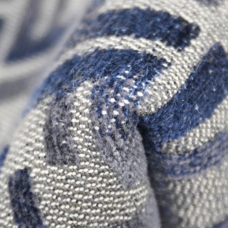 Fendi Tote Bag Jacquard Velvet Navy Gold Hardware Women