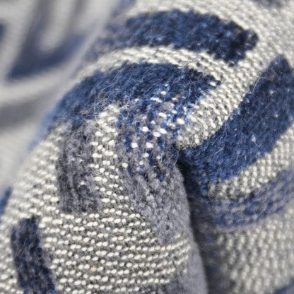 Fendi Tote Bag Jacquard Velvet Navy Gold Hardware Women