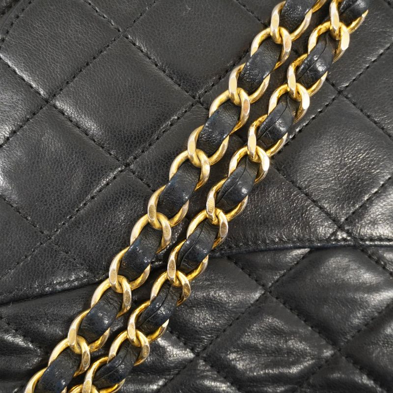 Chanel Shoulder Bag Matelasse Paris Limited Edition Lambskin Black Gold Silver